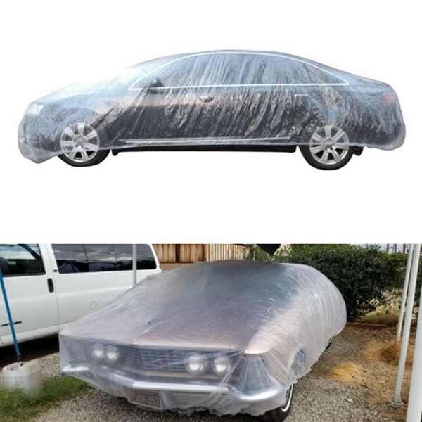 Bâche de voiture temporaire jetable universel SUV pluie poussière neige protecteur en plastique