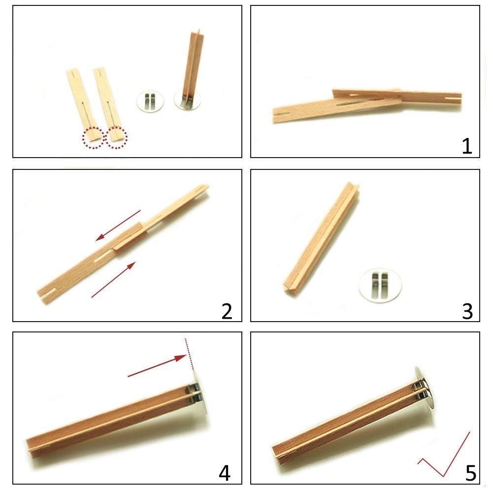 50Pcs Cross Wooden Candle Wicks Natural Candle Cores with Metal Base for Candle Making DIY Craft