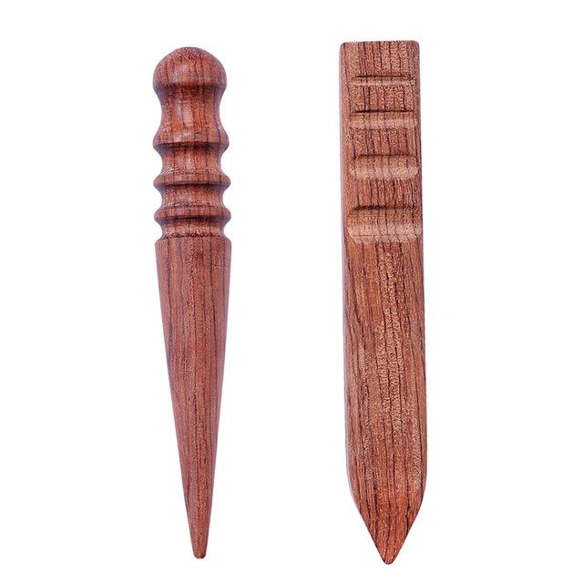 Hout Leathercraft Hout Rand Gelikter Ronde Platte Burnisher Multi-Size Hout Gelikter Met Stylus Hout Burnishing Tool: 2Pcs Set