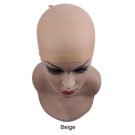 6pcs/(3bag) Hair Mesh Wig Cap Hair Nets Wig Liner Hairnets Snood Glueless Dome Wig Cap Stretchable Elastic Hair Net: beige