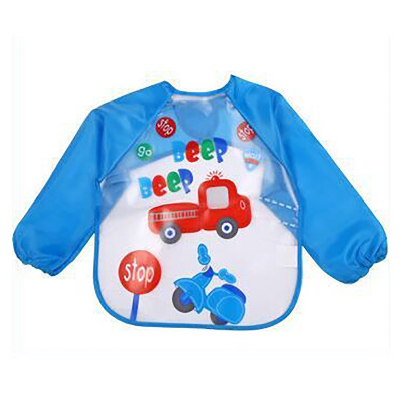 1Pcs Waterdichte Baby Schort Cartoon Patroon Baby Slabbetjes Schort Eva Leuke Lange Mouwen Baby Burp Doek Slabbetjes