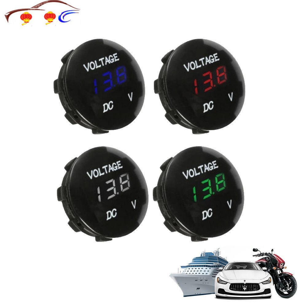 Dc 12 V-24 V Auto Motorfiets Waterdichte Led Panel Digitale Voltage Meter Voltmeter Auto En Motorfiets Voltmeter modificatie