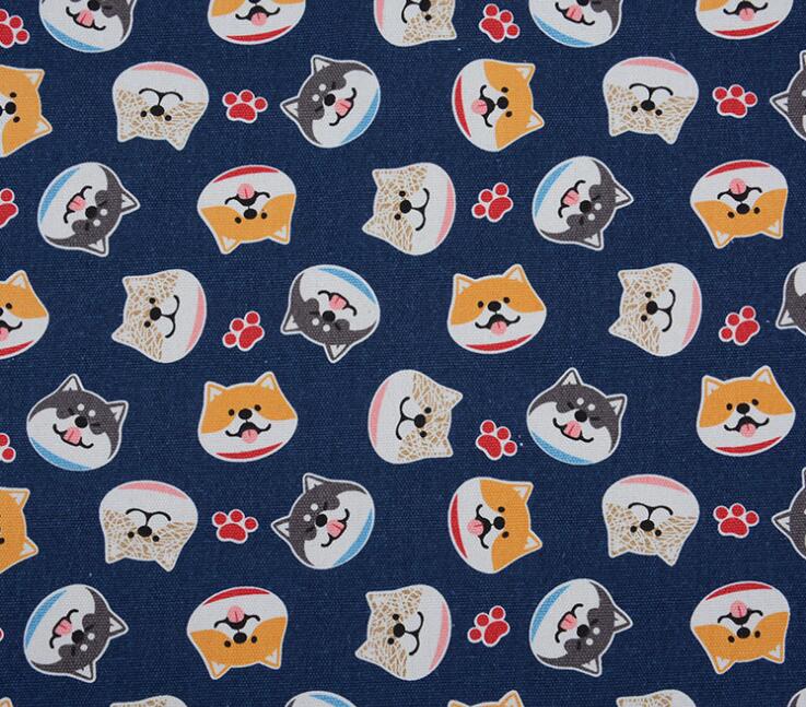 Tissu de coupe en coton 13 couleurs Shiba | Chiens inu chats chanceux, toile imprimée, tissu en coton, accessoires bricolage 1 mètre 0.914: 7