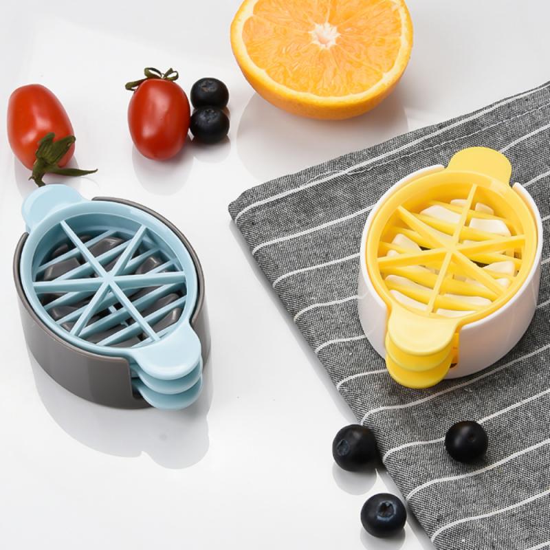 2 Colors Three In One Wheat Straw Egg Cutter Convenient Multifunctional Split Device Food Divider Slicer Egg Slicer Tool