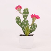 Plastic PU Artificial Cactus Succulents Prickly Pear Potted Plant no Pot Eco-Friendly Simulation Home Office Desktop Decoration