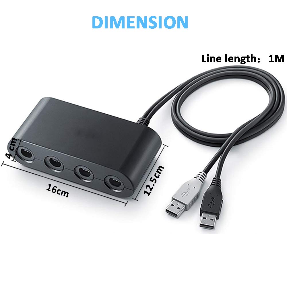 Controller Adapter. Super Smash Bros For Switch Game-cube Adapter for WII U, PC. Support Turbo and Vibration Features