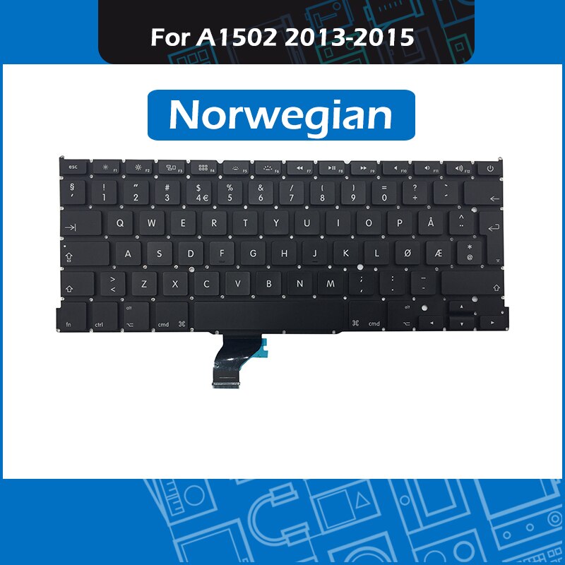 A1502 teclado de repuesto con noruego sueco suizo portugués para Macbook Pro 13 pulgadas Retina Año