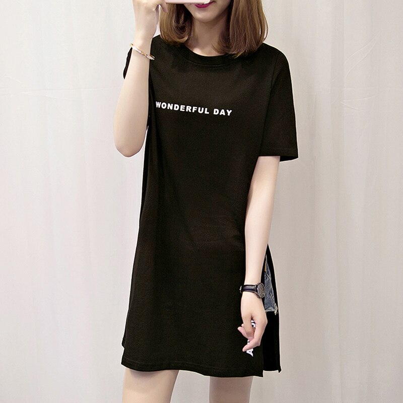 Loose casual Homewear Women Short Sleeve Cotton Blend Long Tshirt Tank Top Women O neck