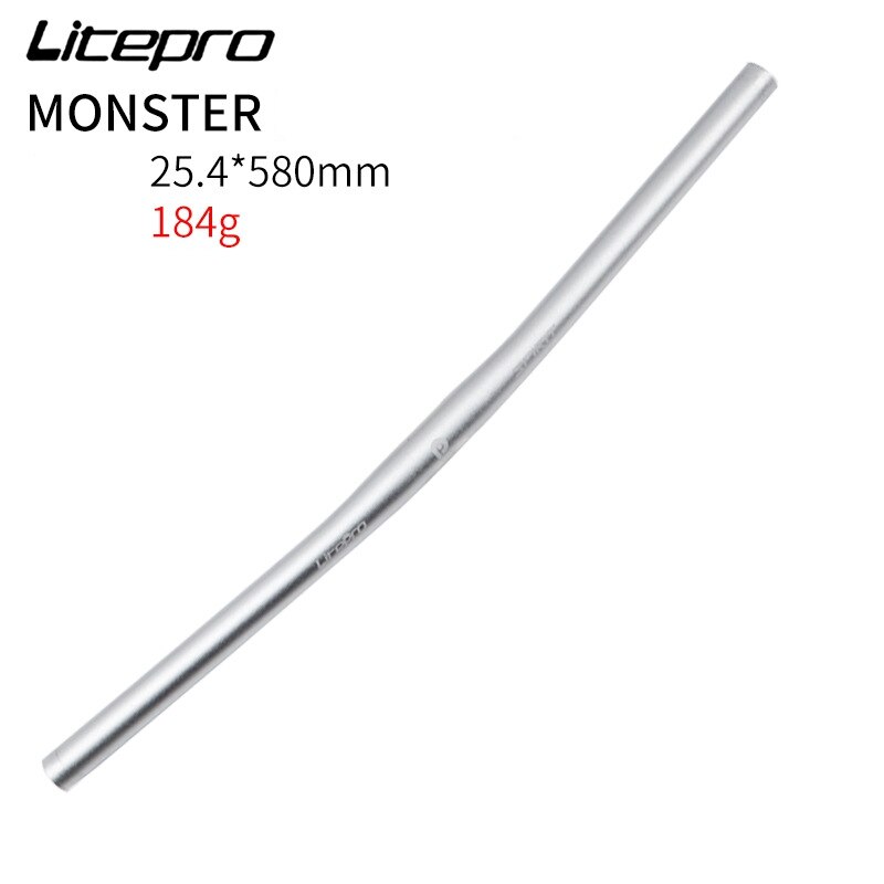 Litepro Monster Geest Urban Mtb Vouwfiets Road Fiets Platte Bar Horizontale Stuur 25.4*580Mm: Monster Silver