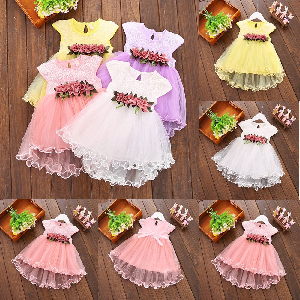 Peuter Baby Kid Baby Meisje Zomer Bloemen Jurk Prinses Partij Jurken