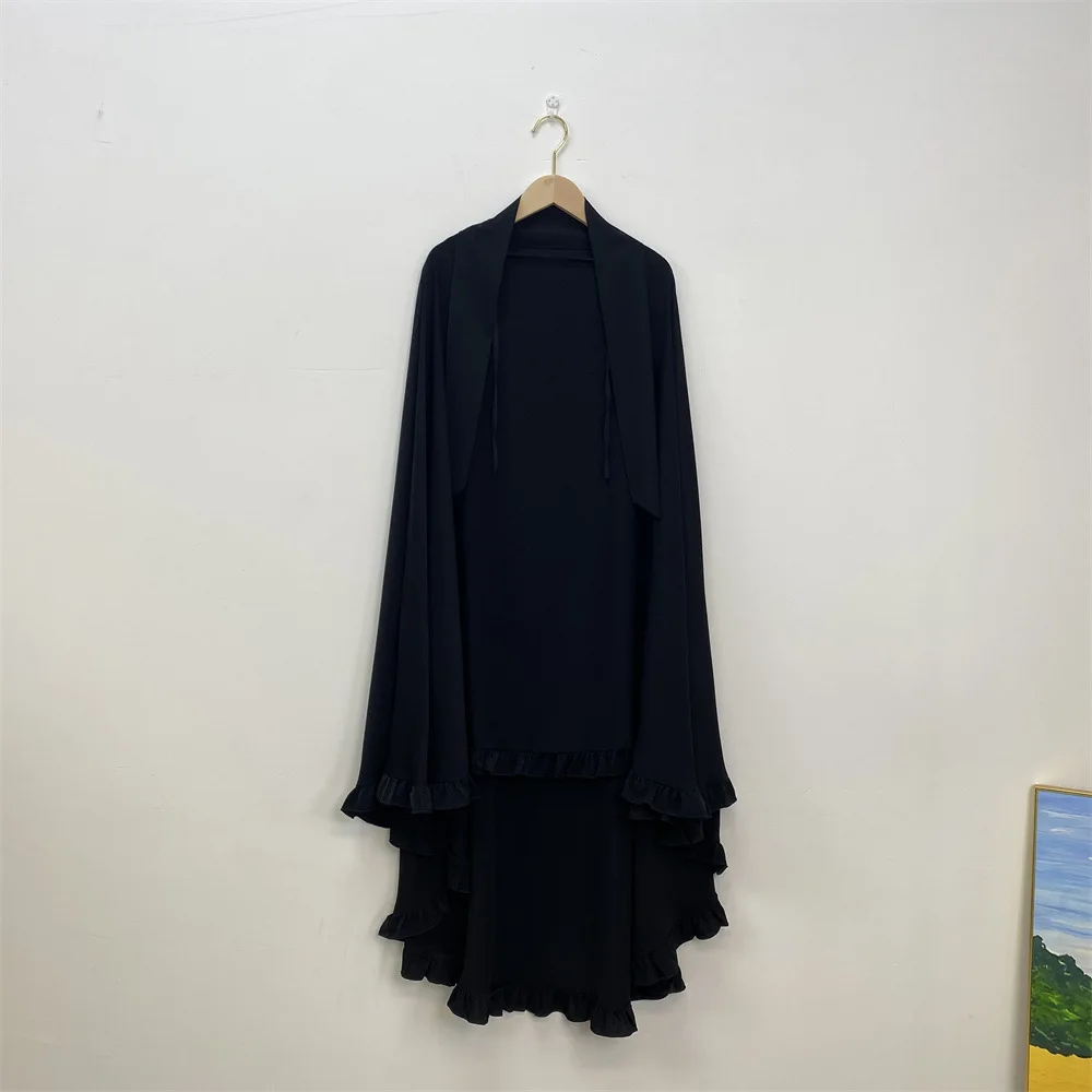 Gebetskleidungsstück Abaya Lange Khimar Muslimische Frauen Schleier Hijab Eid Ramadan Burka Kopftuch Islam Arabische Niqab Kleidung Kopfschmuck Turban: Sahne