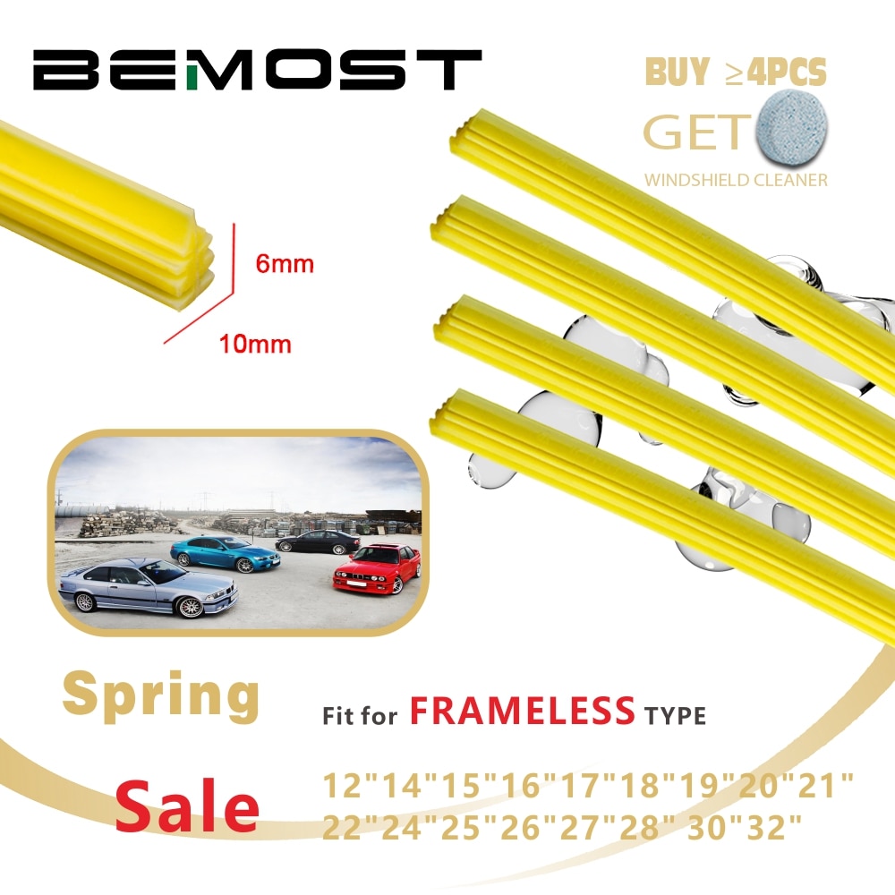 2pcs Car Wiper Blade Silica gel Silicon Refill Strips 12&quot;14&quot;15“16&quot;17&quot;18&quot;19&quot;20&quot;21&quot;22&quot;24&quot;25&quot;26&quot;28&quot;30&quot;32&quot; for Frameless Wipers 6mm