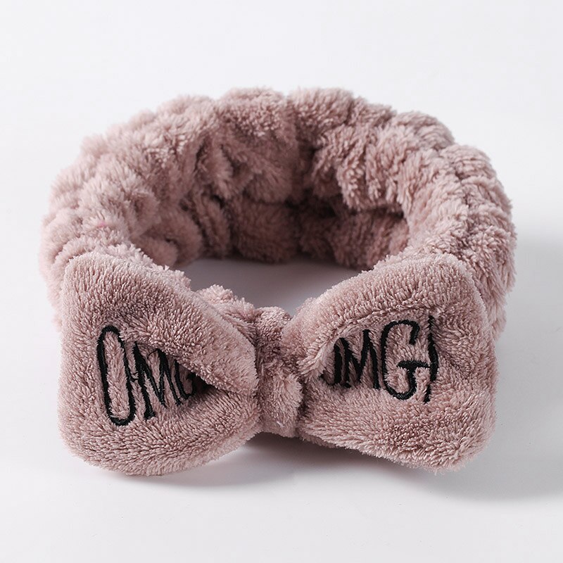 Letter OMG Coral Fleece Soft Bow Headbands for women Girls Cute Hair Holder Hairbands Hair Bands Headwear Hair Accessories: TSZ0386