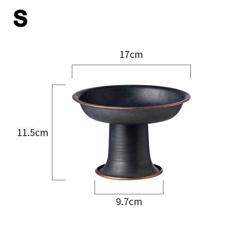 Plateau métal Vintage de stockage de gâteau | Rétro rond en fer, plateau de stockage de gâteau, plateau à volants bord de fruits, pain noix Plat décor maison bureau: S