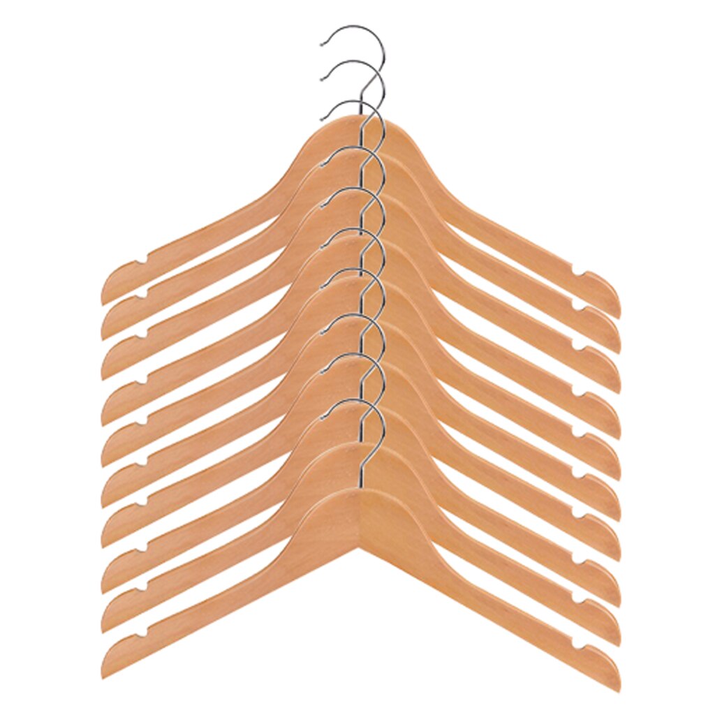 Pack de 10 Uds. De Perchero de madera liso para bebés y niños, Perchero de madera con gancho colgador para ropa, conjunto de 32 cm
