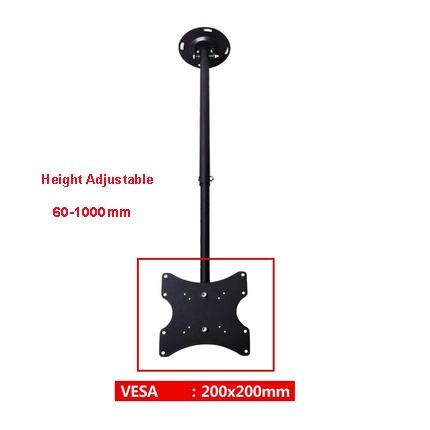 Full Rotating Adjustable 13"-37" Ceiling TV Mount Bracket MC3260: Height 1000mm