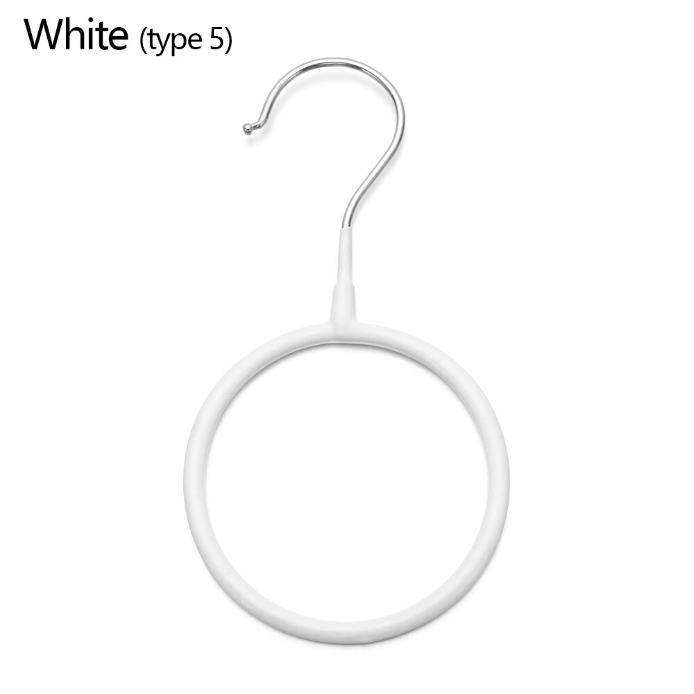 Circle Shape Shawl Scarf Hanger Multifunctional Coat Belt Tie Clothes Display Shelf Space Saving Organizer Plastic Storage Holde: type 5 white