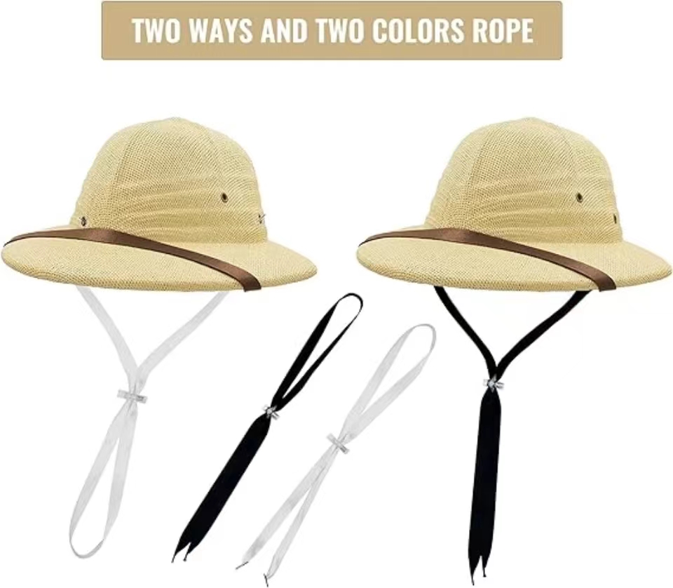 100% Stro Helm Tropenzonnehoed Zomer Mannen Vietnam Oorlog Leger Hoed Vader Schipper Emmer Hoeden Safari Jungle Mijnwerkers Pet