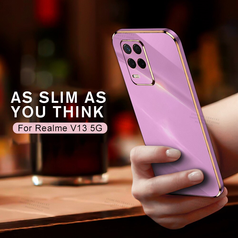 Luxury Electroplated Cover Case For Realme 8 5G 6.5inch Soft Silicone Camera Protection For Realme Realmy 8 8Pro Shell Coque