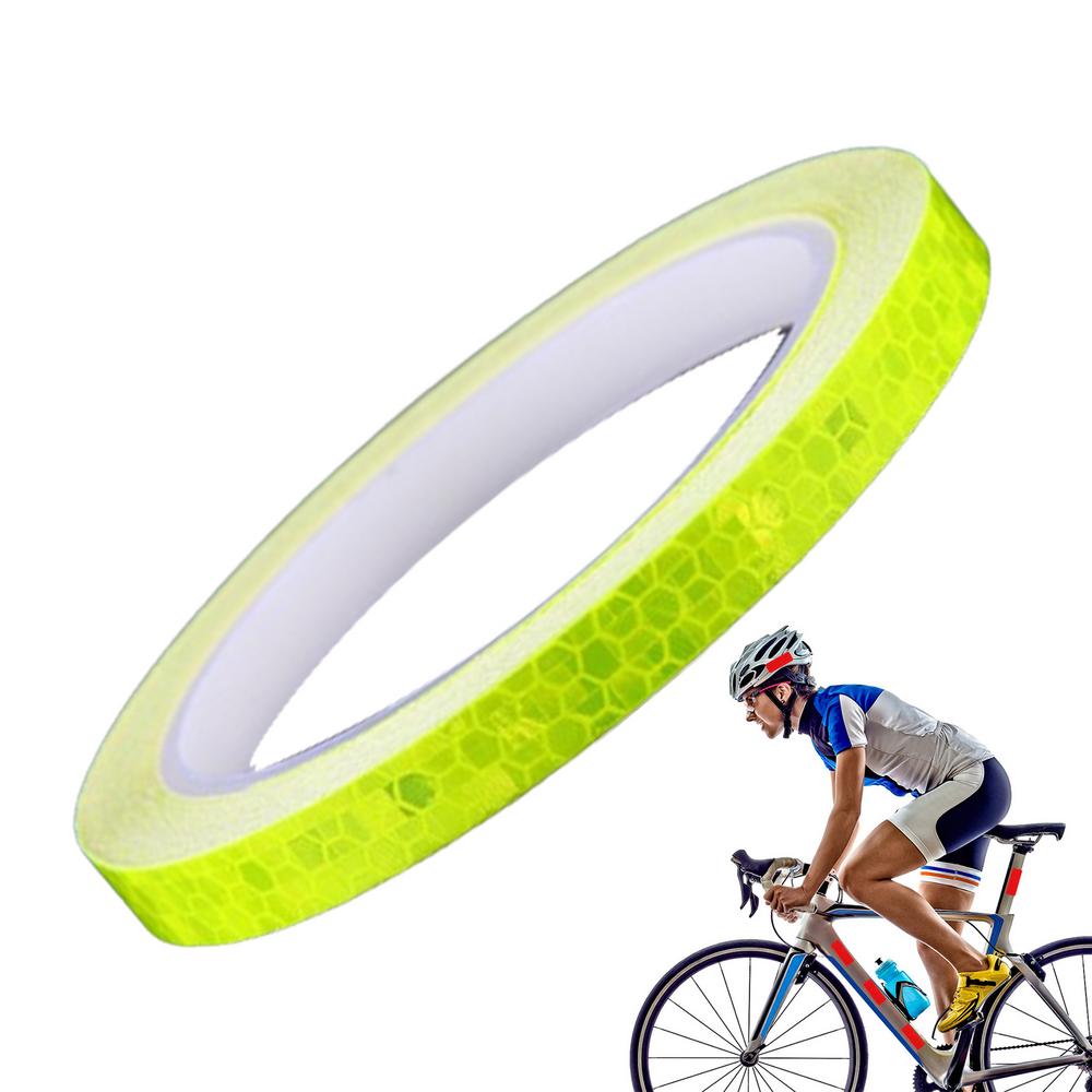 Cinta reflectante para bicicletas, pegatinas de tiras reflectantes, cinta de advertencia de seguridad autoadhesiva impermeable de alta visibilidad para vehículos: YELLOW