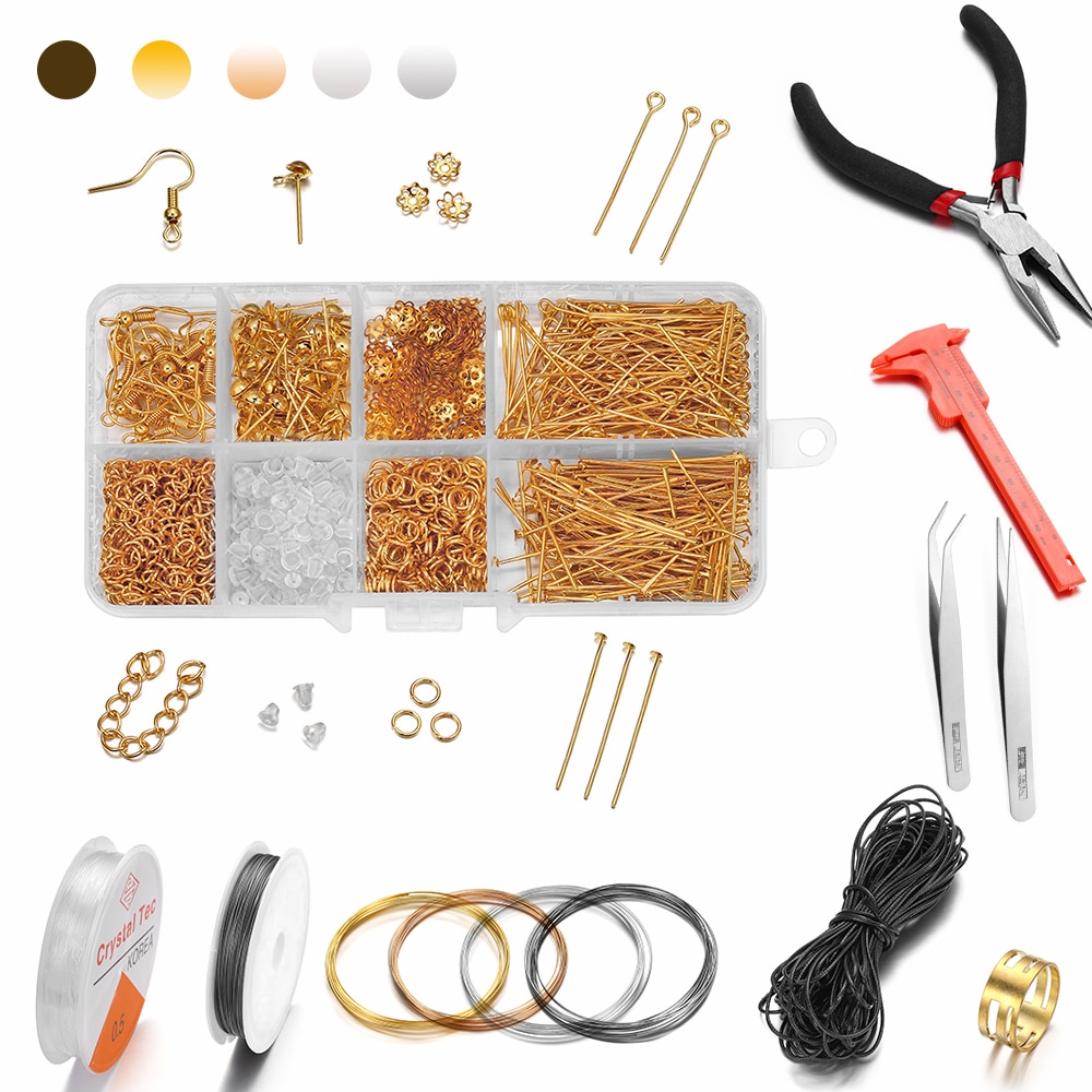 800 Stks/partij Sieraden Maken Kits Oorhaak Jump Ringen Oorbel Haak Gesp Pins Reparatie Tools Voor Diy Sieraden Maken Bevindingen set