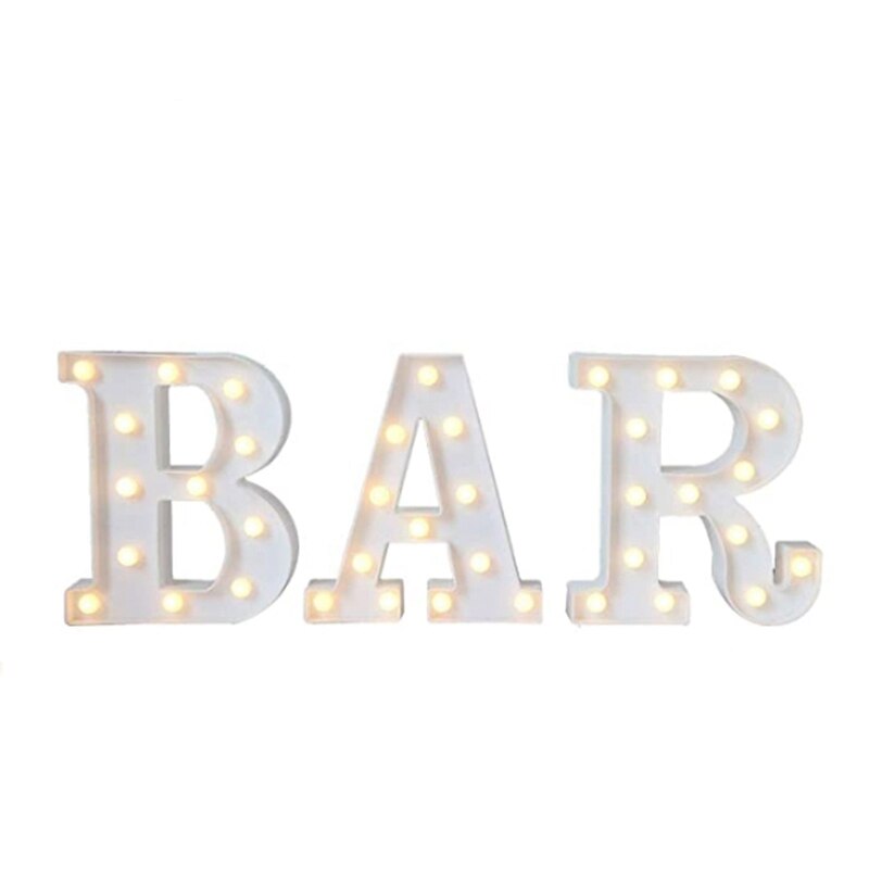Letter Light Signs, Light Up Alphabet Letters, Suitable for Wedding Birthday Party Christmas Home Bar Decoration