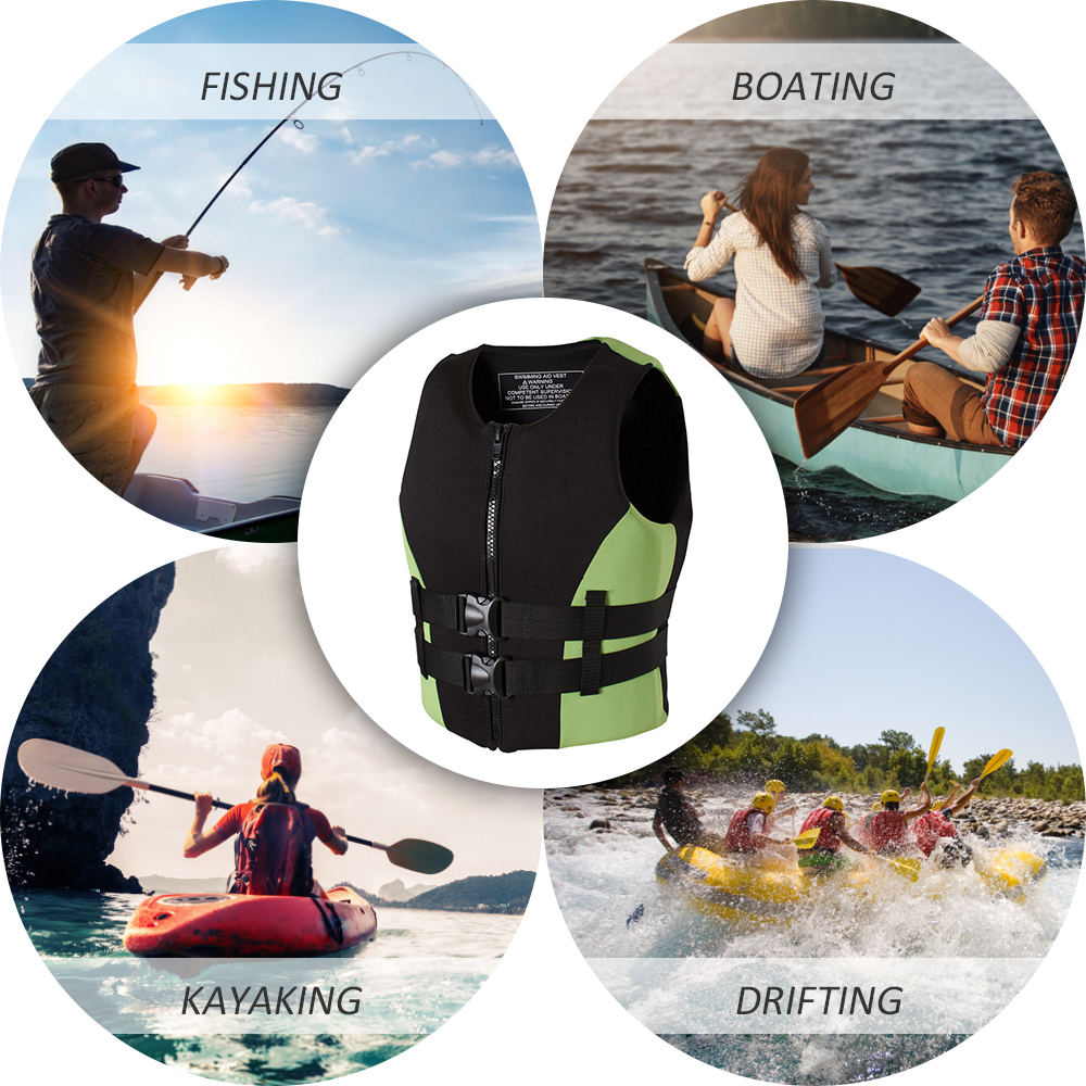 Safety Life Vest Neoprene Fishing Life Jacket Water Sports Kayaking Boating Drifting Universal Swimming Ski Drifting Vest Suit