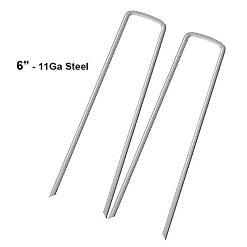 Tuin Pinnen 100x3.0mm x 6 inch/150mm Gegalvaniseerd Landschap Grond Nietjes Roestbestendig Staal Zode gazon U Pinnen Beveiligen Netto