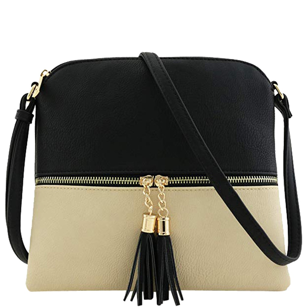 Women Leather Crossbody Bag Casual Handbag Female Tassel Shoulder Bags Ladies Zipper Flap Messenger Bag Phone Purse Torebka