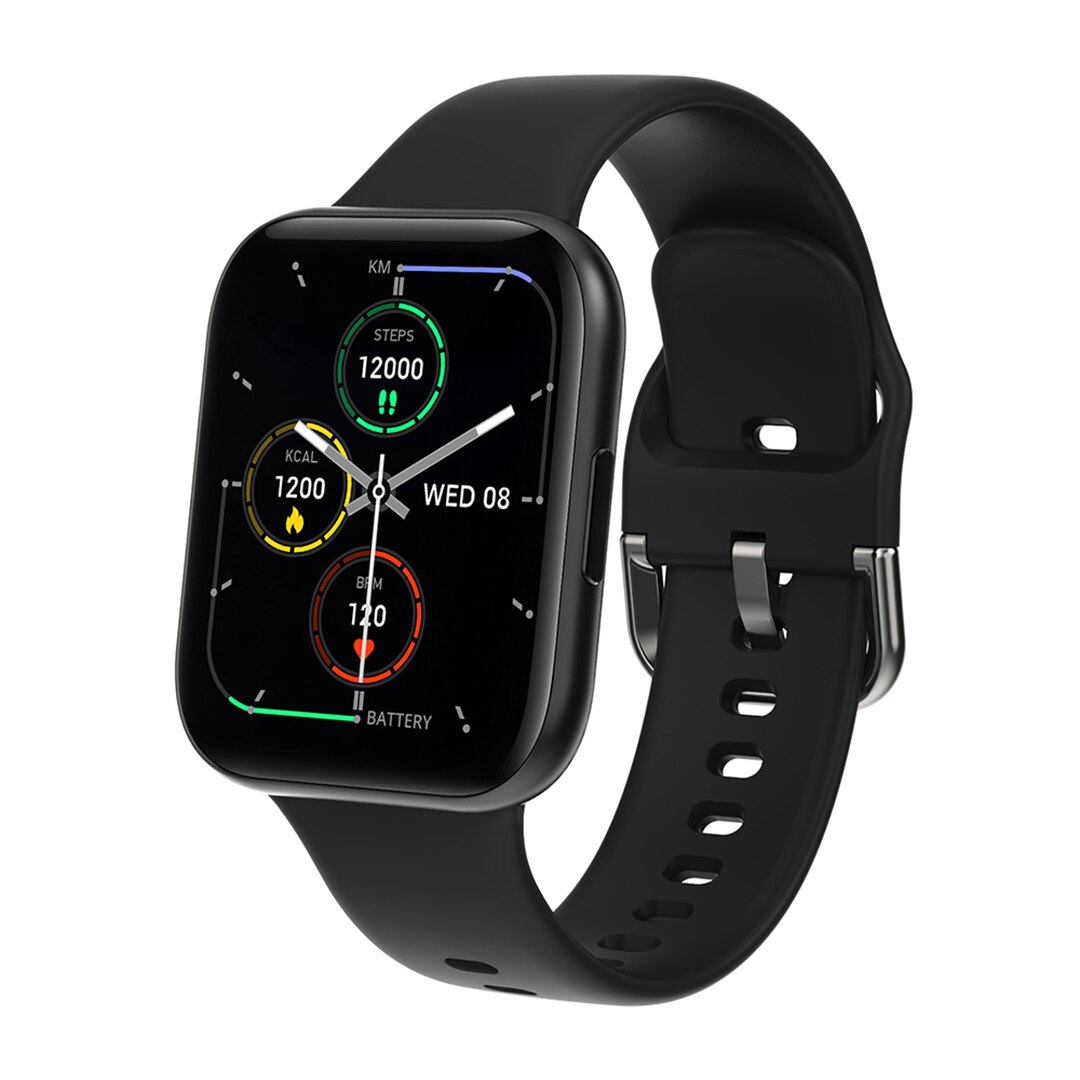 COLMI P8 SE Plus Clever Uhr Männer Herz Bewertung Tracker drücken Nachricht Anruf Erinnerung IP68 Wasserdichte Smartwatch für Android iOS telefon: Schwarz