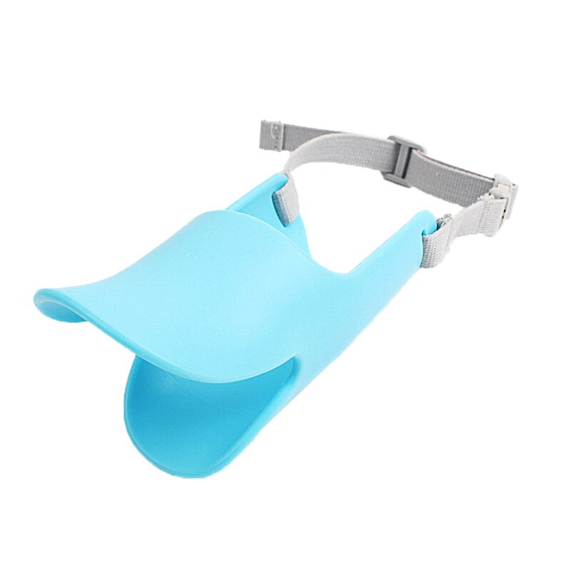 Dog Mouth Muzzles Cute Duck Muzzle Mask Prevent Dogs Bite And Barking For Dog Silicone Mouth Muzzles Pets Accessories: Blue / M