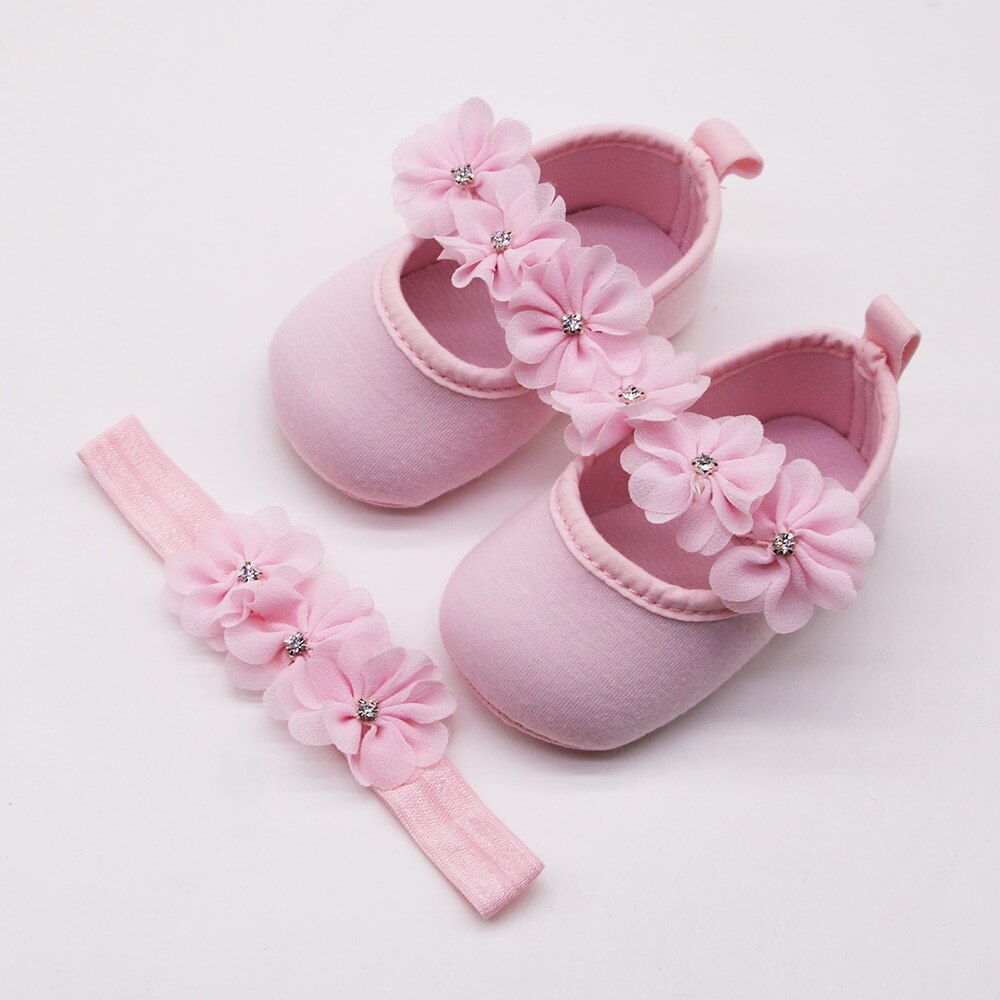 Dihope baby first walker sko børn piger baby party ballerina sko spædbarn 3d blomst rhinestone fritidssko: R / 0-6 måneder