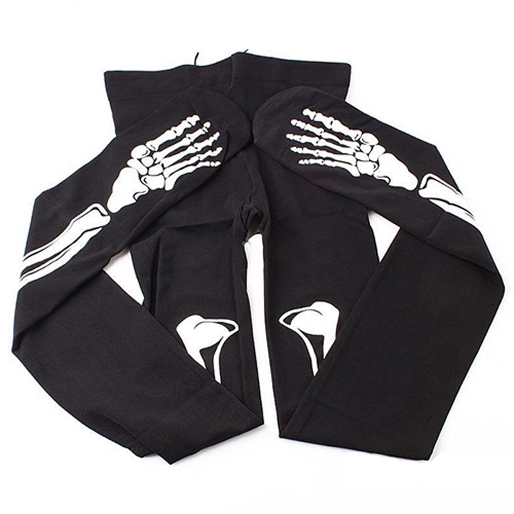 Dames zwarte skelet schedel tatoeage panty's kousen panty's dames accessoires feest cosplay schedel print panty's