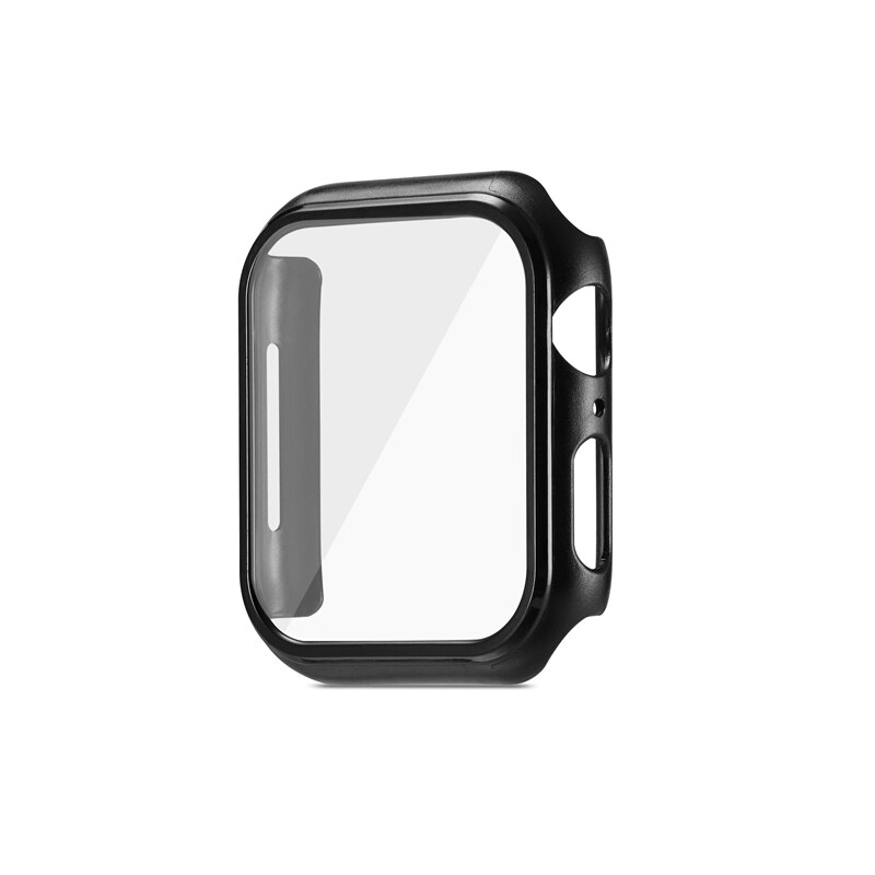 For apple watch matt etui beskyttelse pc beskytter deksel coque for iwatch 44 mm 42mm 38 40mm 2 3 4 5 tilbehør: Matt svart / 40mm
