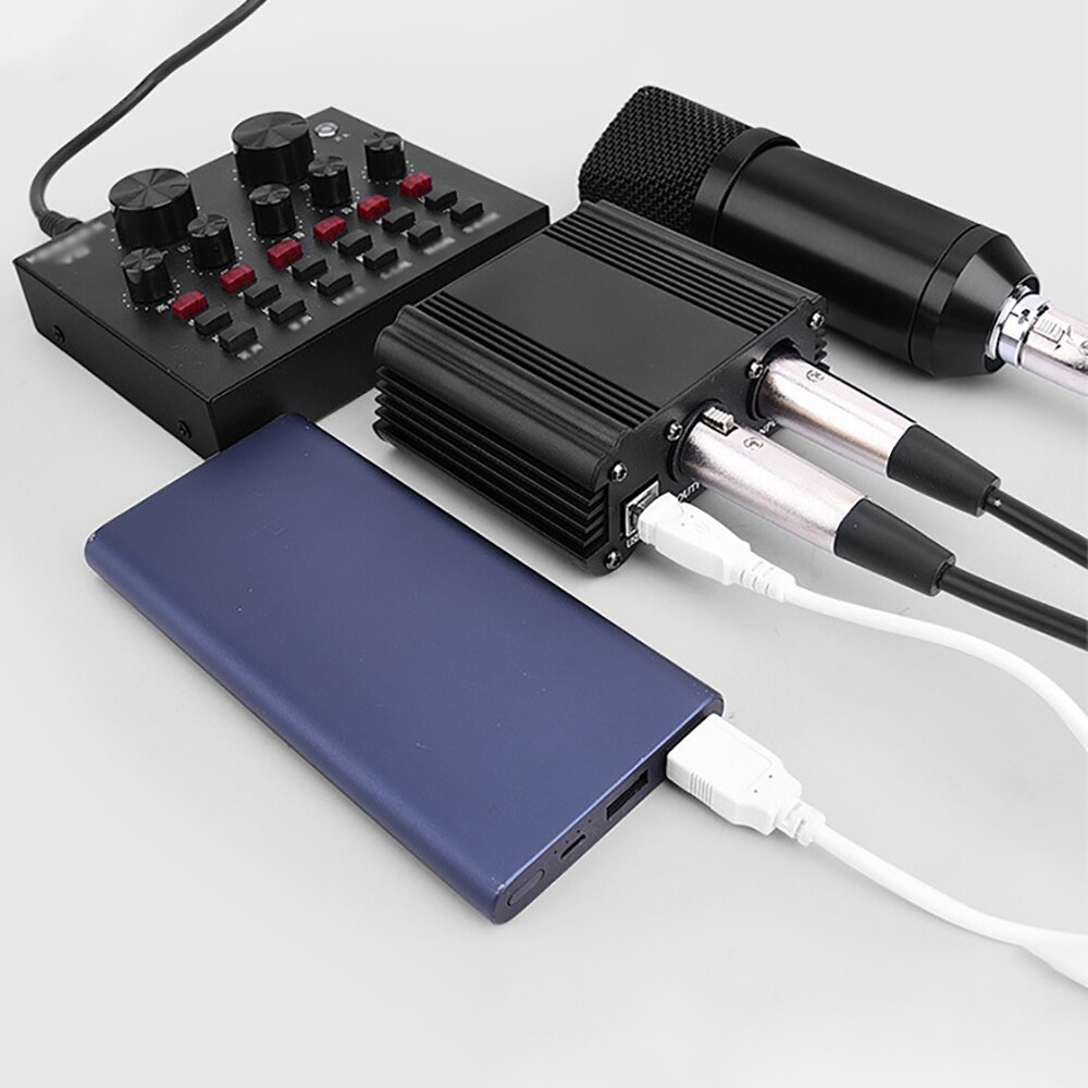 Condenser Microphone Studio Recording Kit USB Power Interface 48V Microphone Dedicated Power Microphone Stand Phantom Power