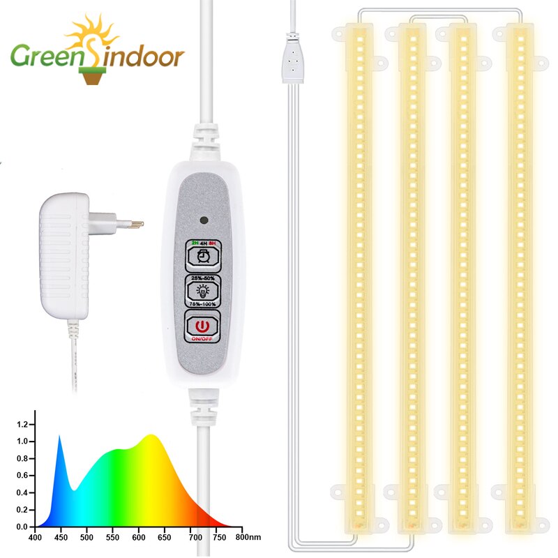 Luz Led de cultivo para orquídeas, fitoamplificador de espectro completo, lámpara de cultivo regulable, blanco, 12V, 4 Uds.