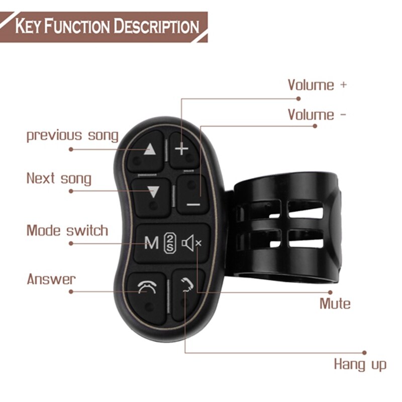 Car Universal Steering Button Wheel Control Key Wireless Remote Control Applicable To Any Brand Car Navigation DVD System