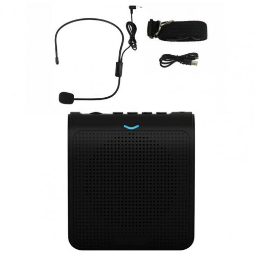 K100 5W Mini Voice Amplifier Loudspeaker with Microphone Rechargeable Speaker for Teacher Loudspeaker Microphone: black