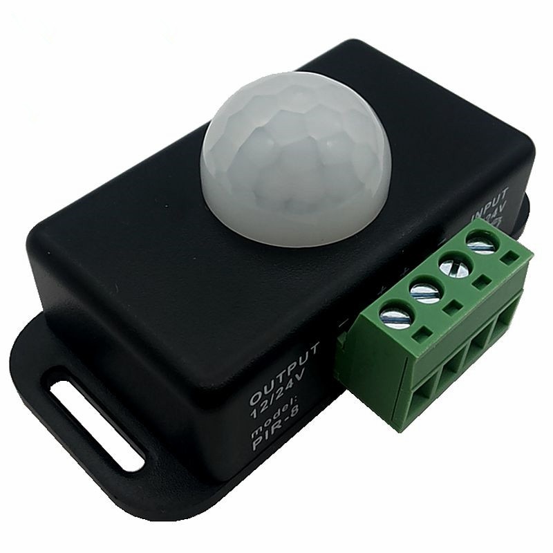 best price 1pcs DC12V-24V 8A Body Infrared PIR Motion Sensor Switch For 5050 3528 5630 3014 LED Light Strip Automatic led dimmer