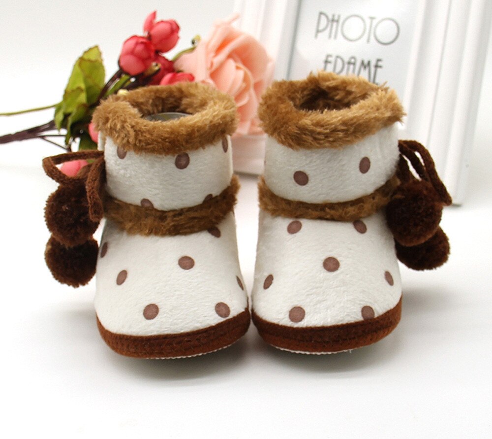 Bottes d'hiver pour bébés, bottes de neige souples pour bébés filles garçons et filles, chaudes, pour premiers pas: Brown / 4