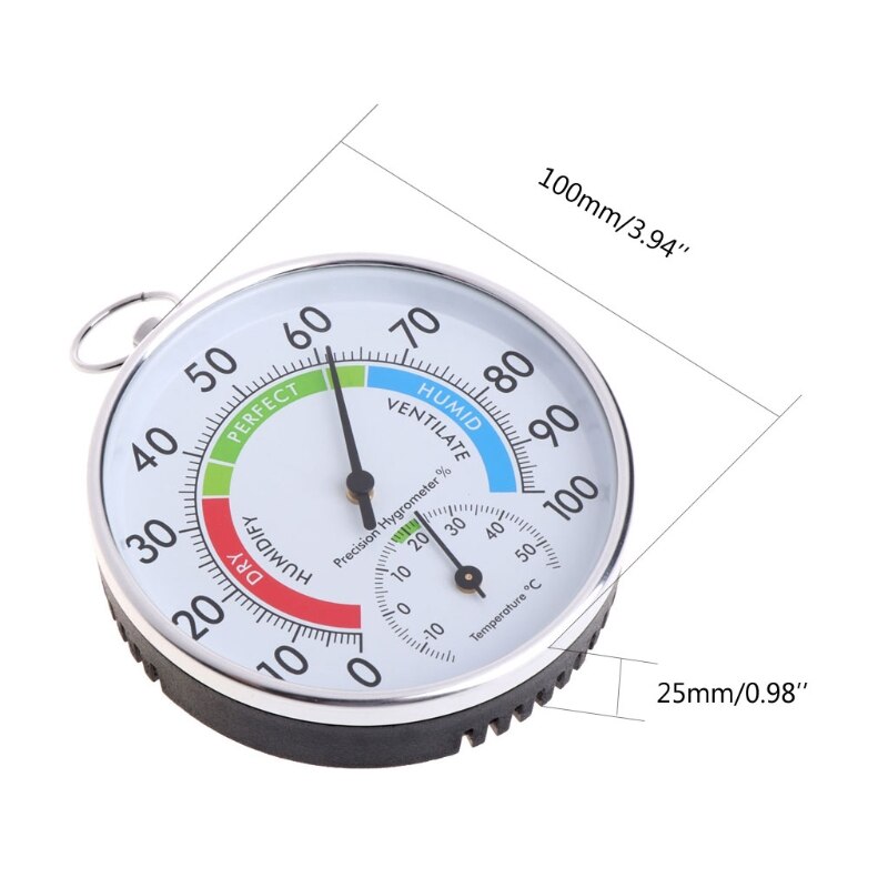 Muur Opknoping Temperatuur-vochtigheidsmeter Analoge Indicator Indoor Outdoor Thermometer Hygrometer