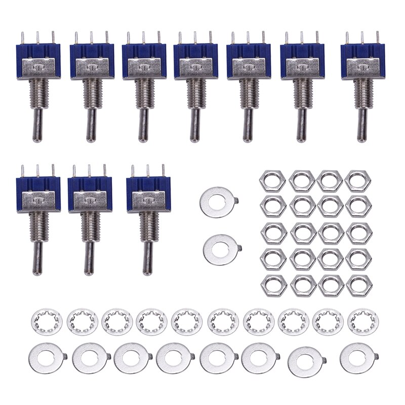 sourcing map 5 Pcs On/Off/On 3 Position DPDT 2P2T PCB Panel Slide Switch, 125 V, 6A 250V AC 3A de sourcing map 5 Pcs On/Off/On 3 Position DPDT 2P2T PCB Panel Slide Switch, 125 V, 6A 250V AC 3A de