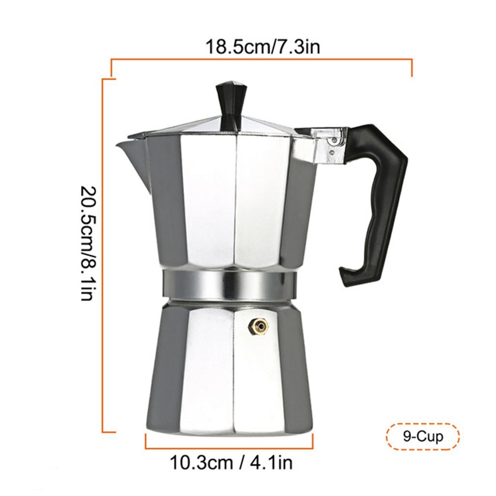 Aluminium koffiezetapparaat 3 kopjes /6 kopjes /9 kopjes /12 kopjes koffiezetapparaat espresso percolator fornuis mokkapot elektrisch fornuis: 450ml