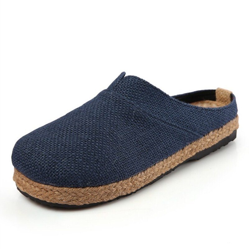 Baotou – chaussures plates en lin et chanvre pur pour femmes, chaussures d'été respirantes, simples et confortables, de style chinois et folklorique
