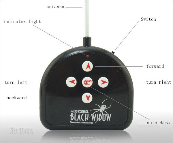 Electronic pet Remote Control Simulation tarantula Eyes Shine smart black Spider 4Ch Halloween RC Tricky Prank Scary Toy