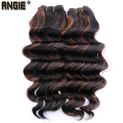ANGIE-mèches synthétiques bouclées et bouclées de 16 18 20 pouces disponibles, tissages synthétiques, 2-3 lots/paquet: 1B-30 / 16inches 2 bundles