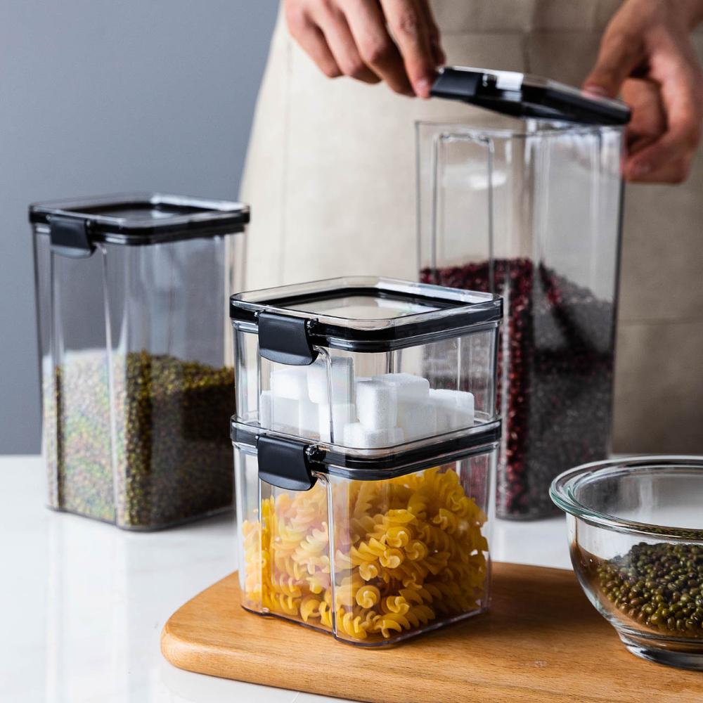 Mdzf potes plásticos selados, potes armazenamento de grão, cozinha, caixa de armazenamento, porca, grãos, tanque de armazenamento, organizador de alimentos doméstico