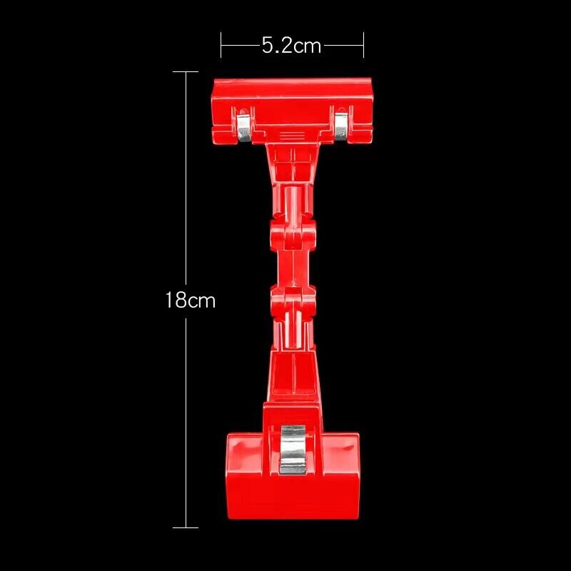 5pcs Double Head Adjustable Plastic Rotatable Sign Clips Merchandise Display POP Clip Label Tag Holder Stand: Red 1