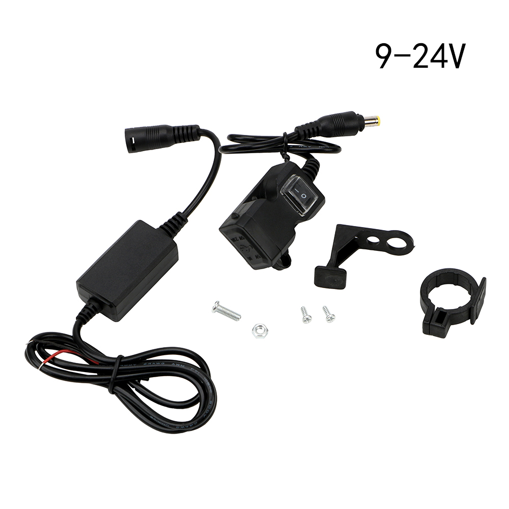 Dual USB Port 12V Waterproof Motorbike Motorcycle Handlebar Charger 5V 1A/2.1A Adapter Power Supply Socket for Phone Mobile: Max24V
