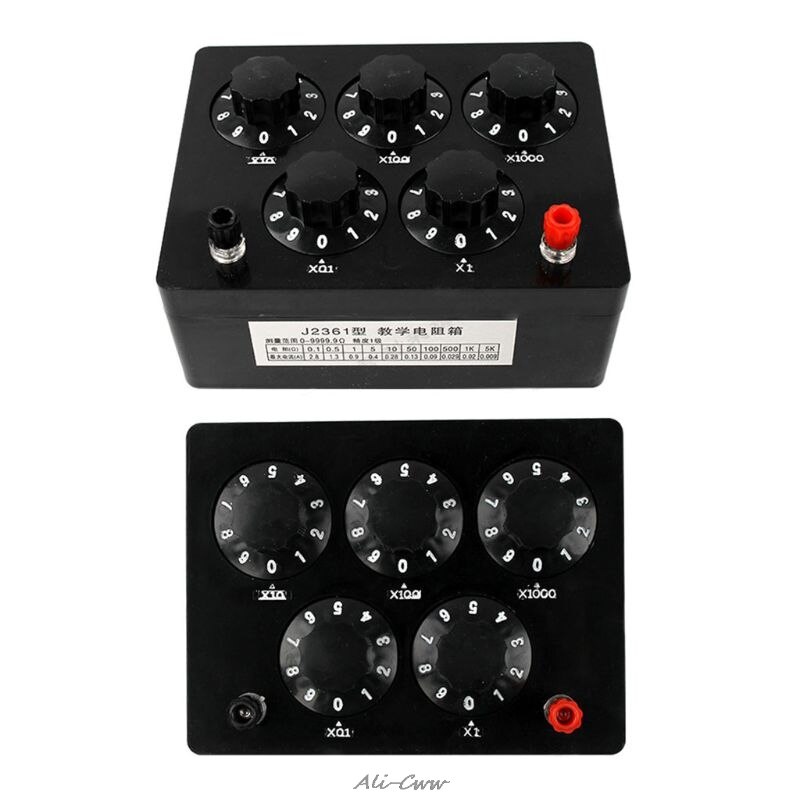 Caja de resistencia Variable de 0-9999,9 Ohm, equipo Experimental de resistencias para enseñanza física y escolar